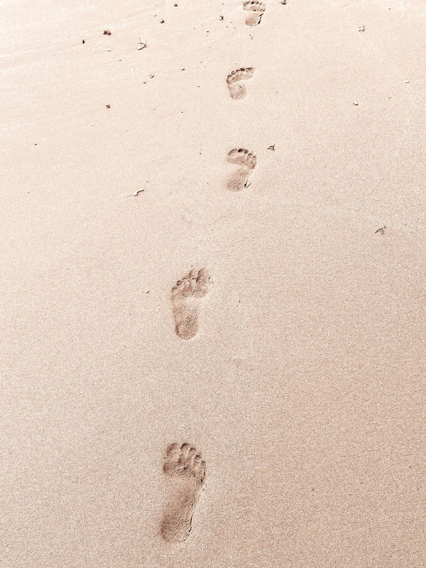 footprints in sand, Jenn Portillo, Beverly, MA Therapist